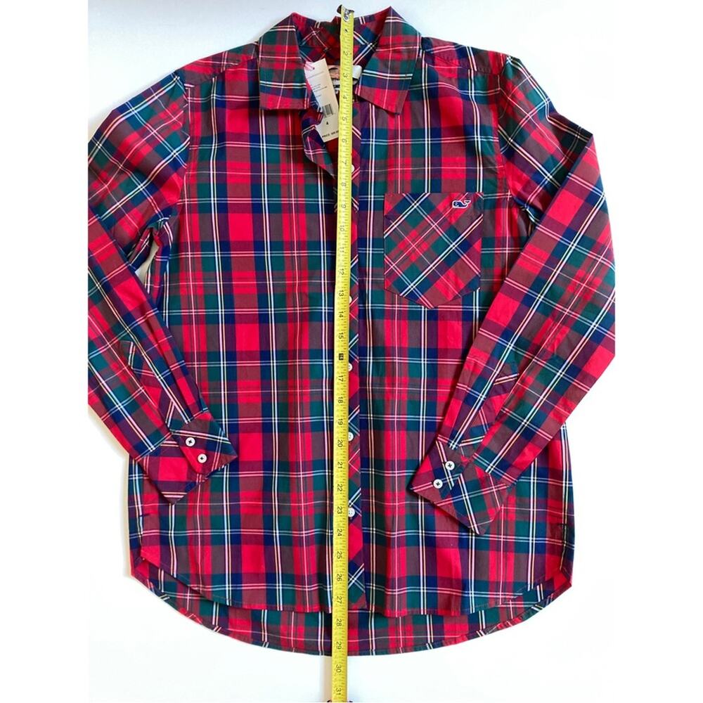 NWT Vineyard Vines Merry Plaid Plaid Button Down Women's Size 4 - Picture 7 of 9